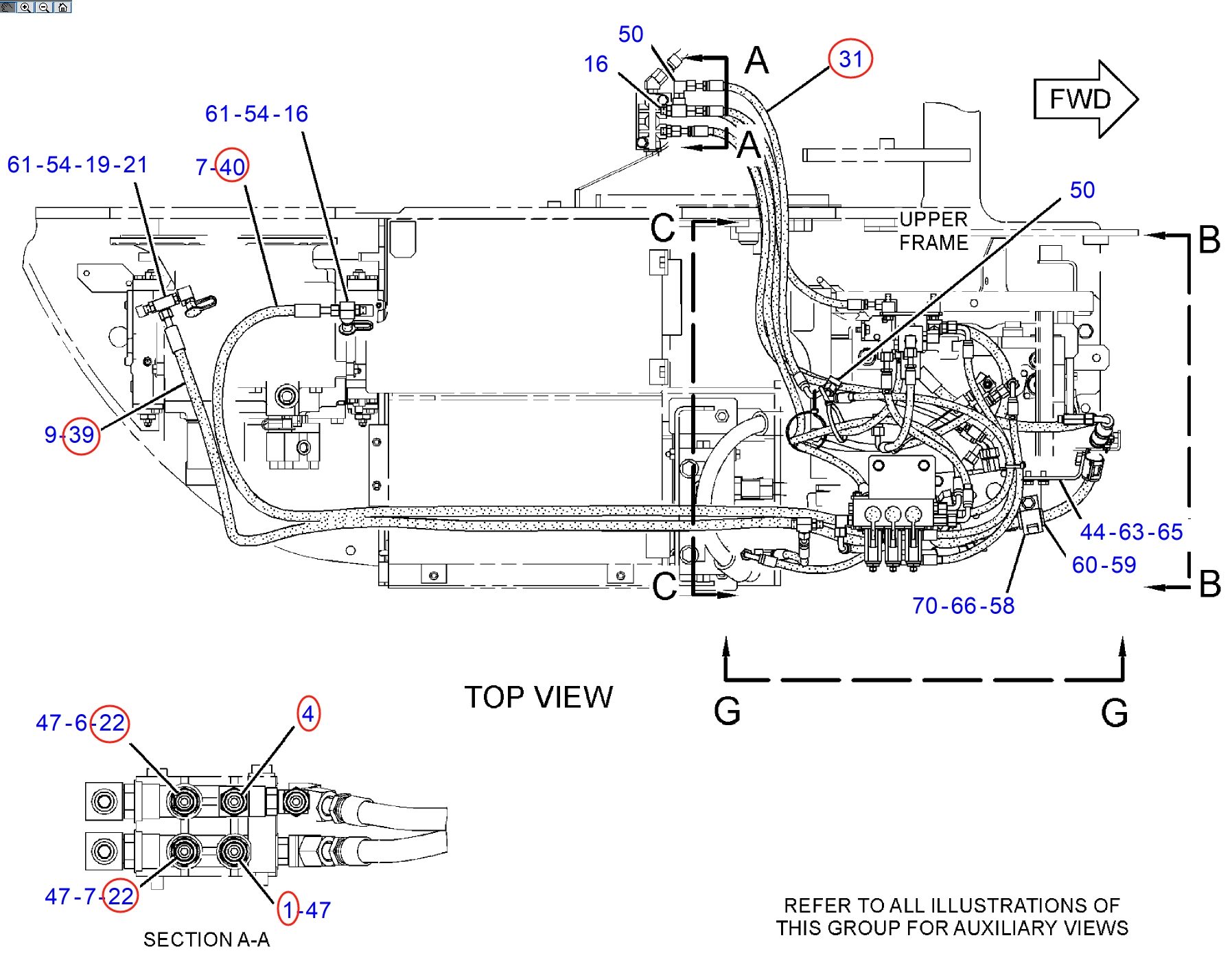 Caterpillar CAT®314D LCR installation diagram showing hydraulic hose 4I-6391 at Pipe No. 4