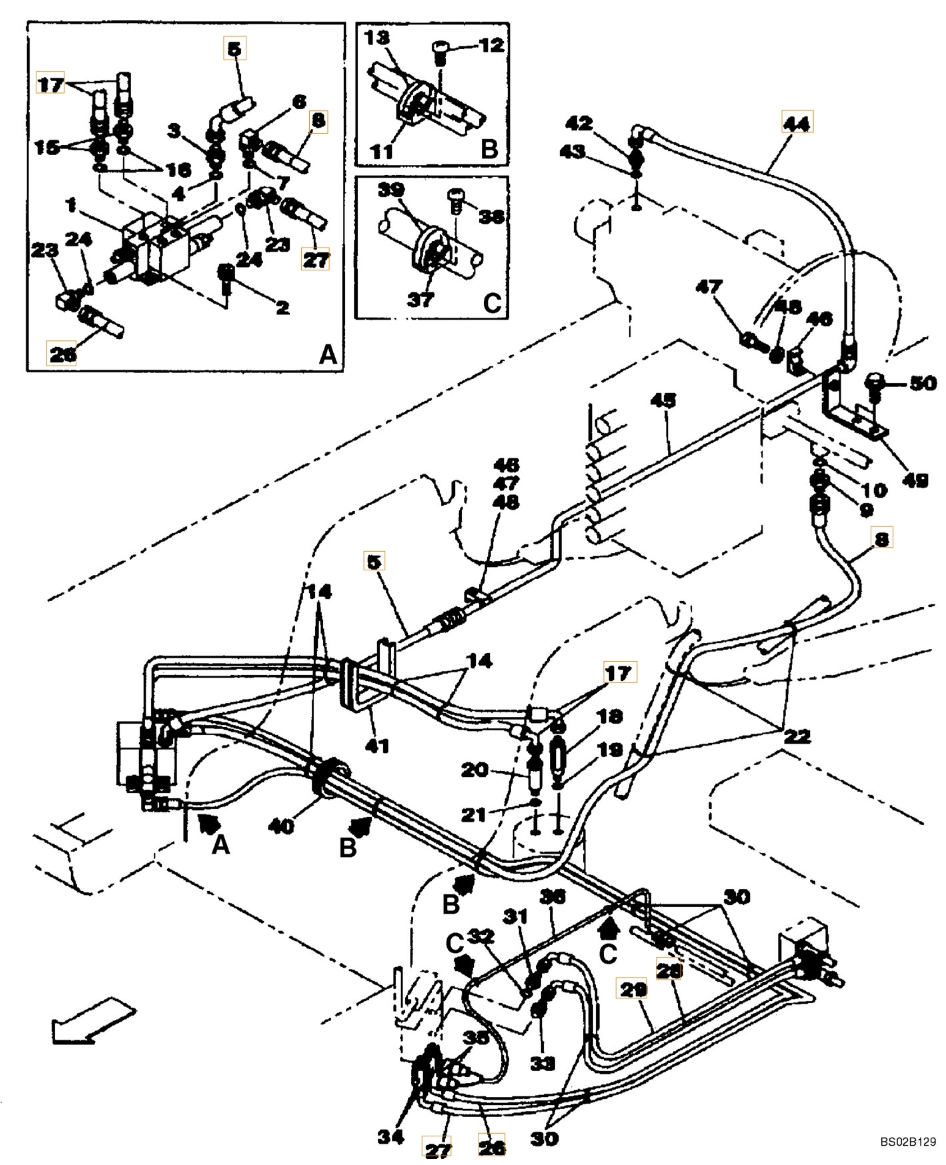 Case CX130 installation diagram showing hydraulic hose 166180A1 at Pipe No. 27