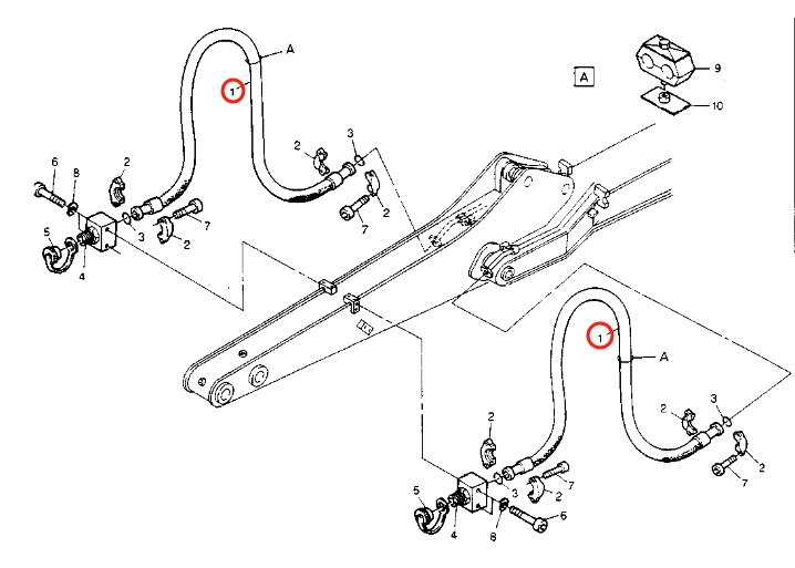 Caterpillar CAT®213B installation diagram showing hydraulic hose 8U-0682 at Pipe No. 1