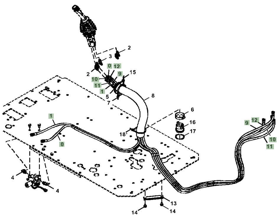 Hitachi ZX250LC-5N installation diagram showing hydraulic hose 4656533 at Pipe No. 12