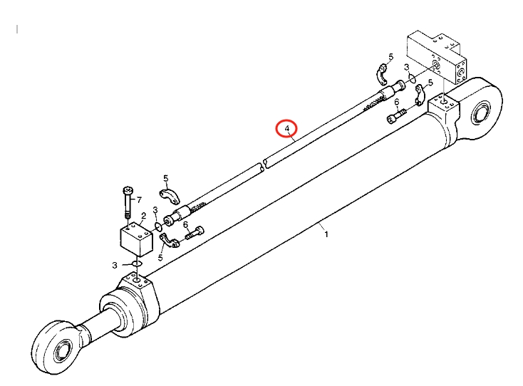 Caterpillar CAT®213B installation diagram showing hydraulic hose 8U-0663 at Pipe No. 4