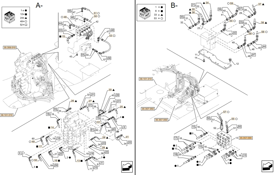 Case CX180E LC installation diagram showing hydraulic hose KHJ15180 at Pipe No. A51