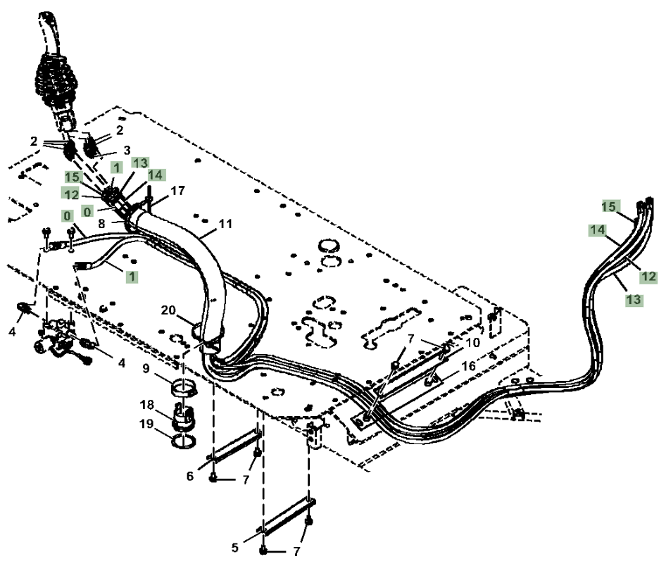 Hitachi ZX250LC-5N installation diagram showing hydraulic hose 4707578 at Pipe No. 15