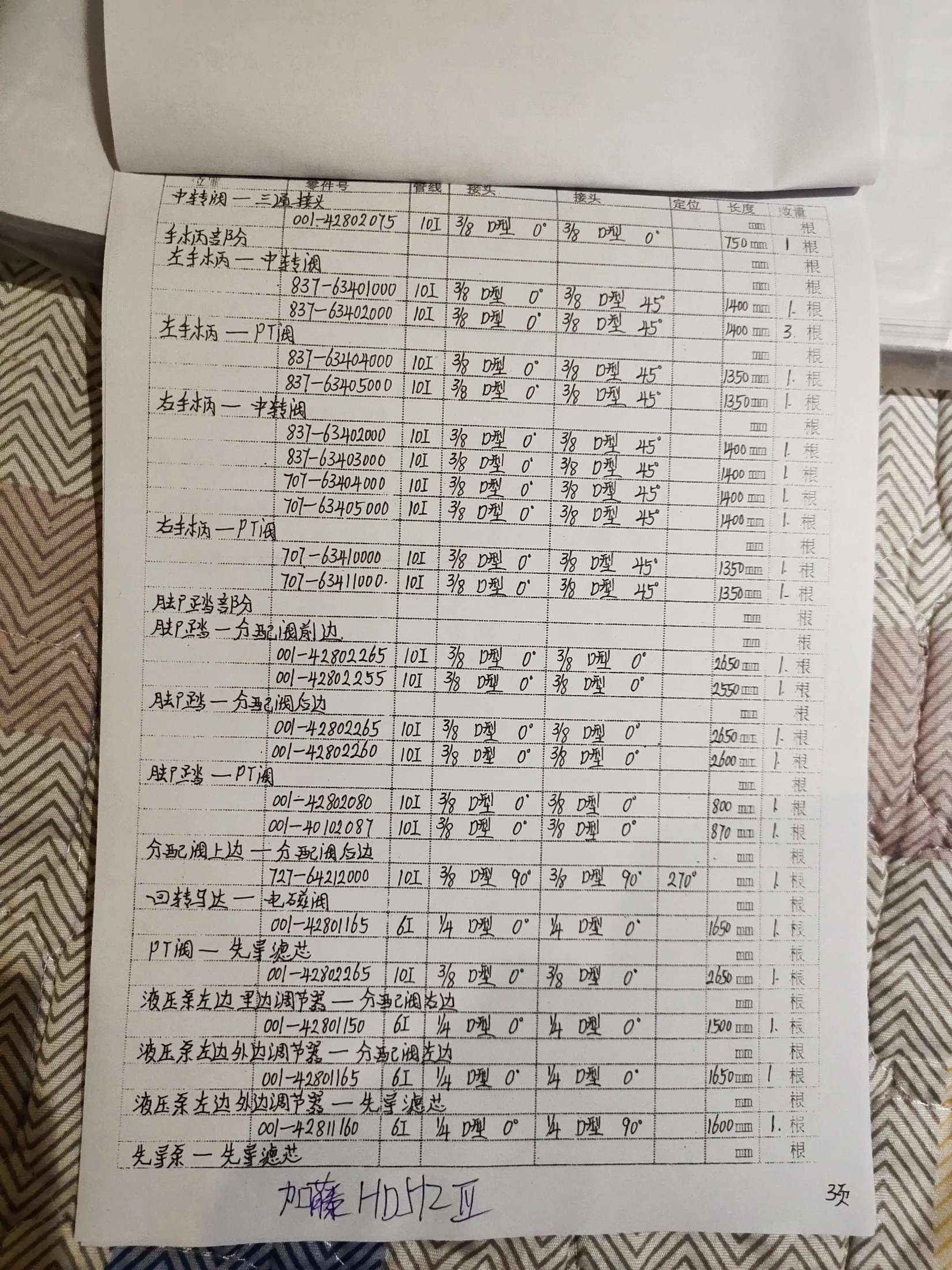 加藤HD512 III安装示意图适用于液压胶管837-63401000