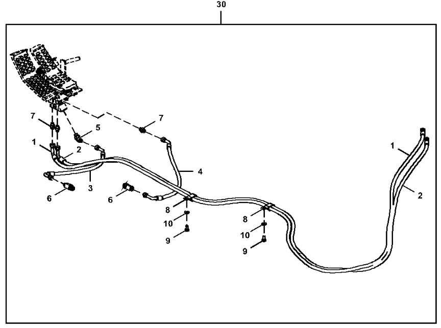 Hitachi ZX180LC-5N installation diagram showing hydraulic hose 4648204 at Pipe No. 3