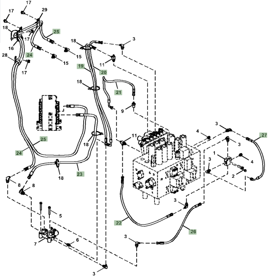 Hitachi ZX160LC-6N installation diagram showing hydraulic hose 4724348 at Pipe No. 23