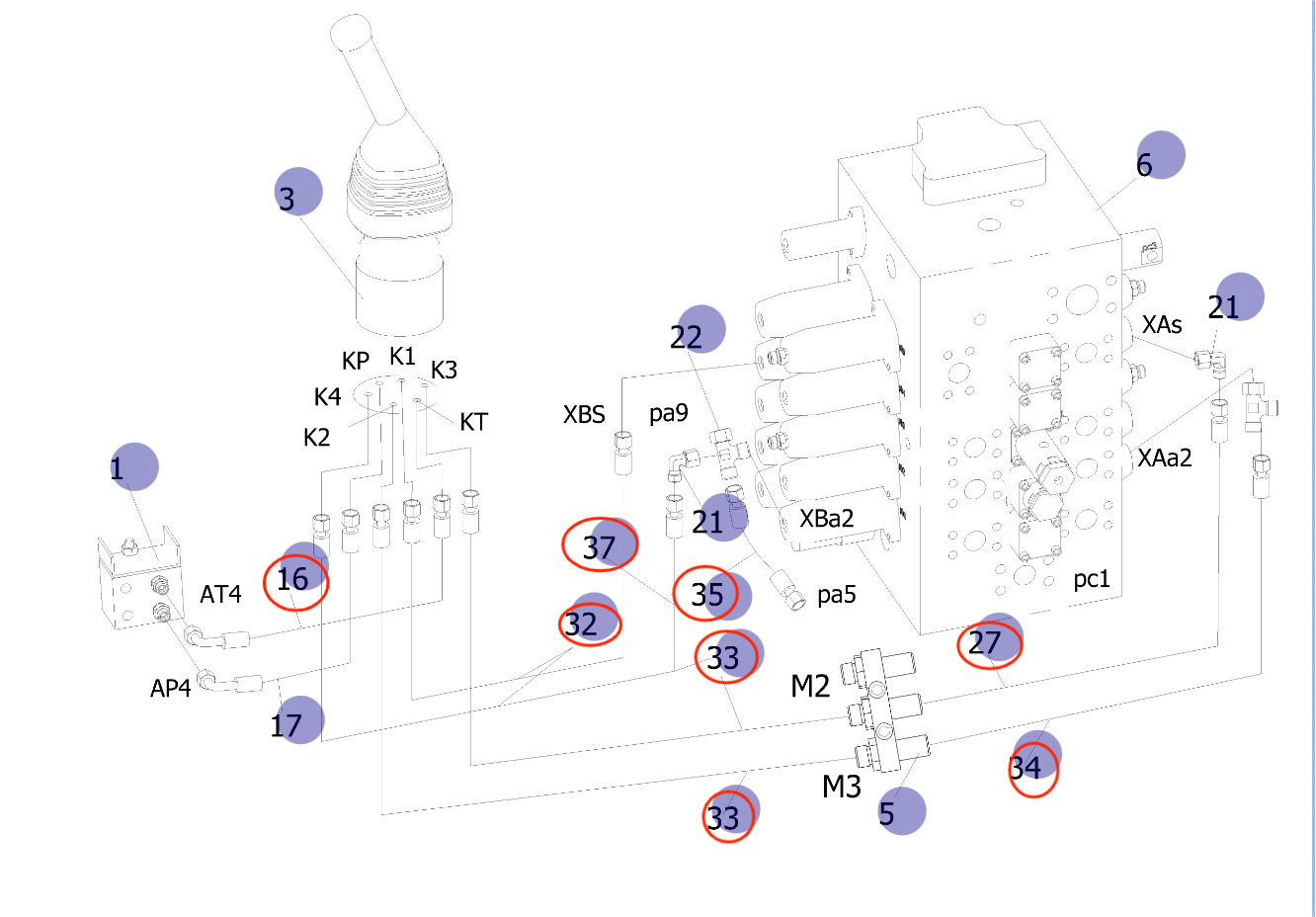 Sunward SWE135E-3H installation diagram showing hydraulic hose 730501000581 at Pipe No. 33