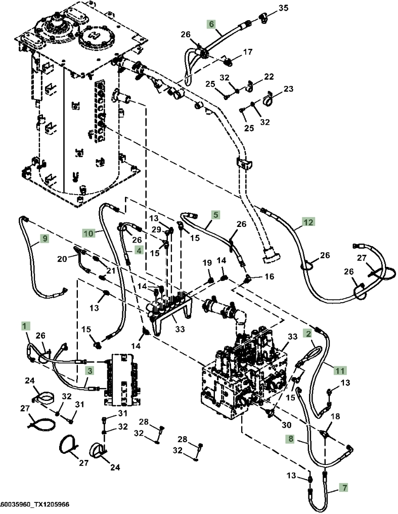 Hitachi ZX130-6N installation diagram showing hydraulic hose 4457127 at Pipe No. 10