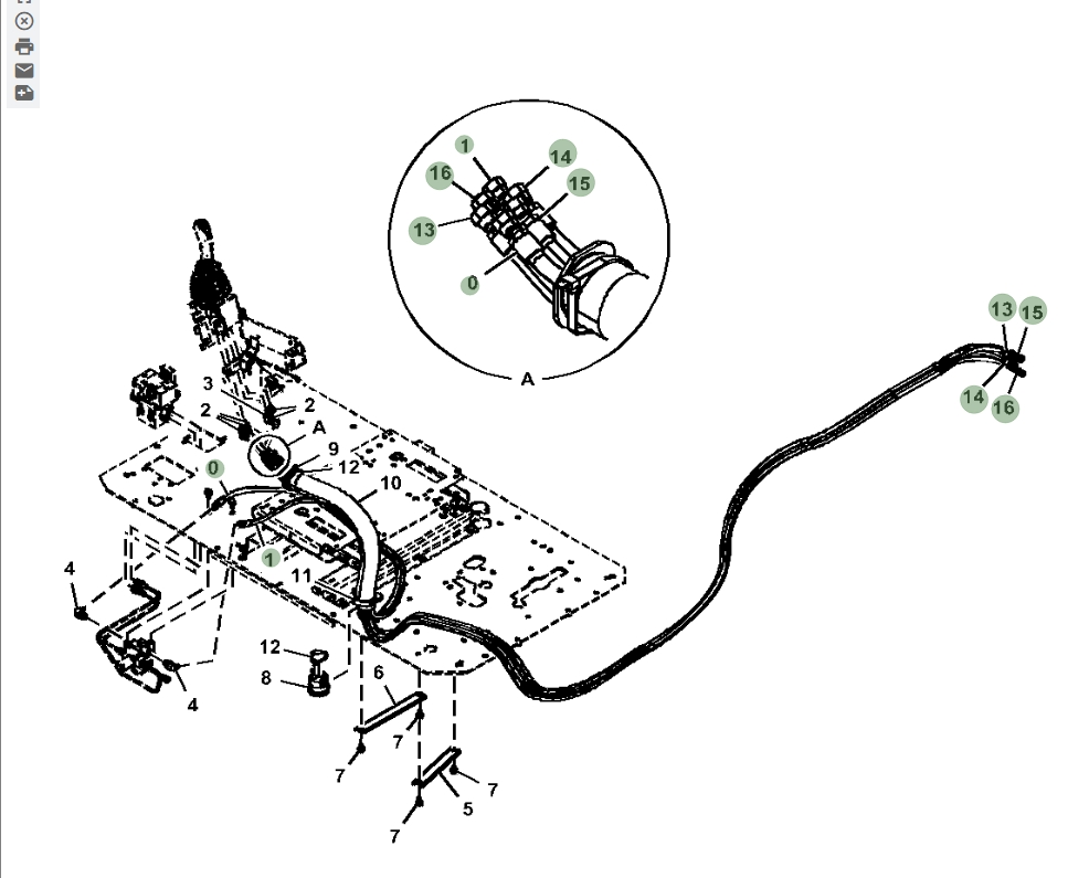 Hitachi ZX670LC-5B installation diagram showing hydraulic hose 4649317 at Pipe No. 0