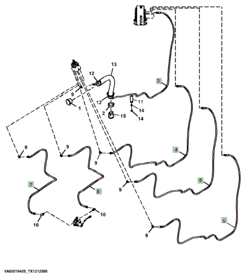 Hitachi ZX310F-LL-6N installation diagram showing hydraulic hose 4713021 at Pipe No. 7