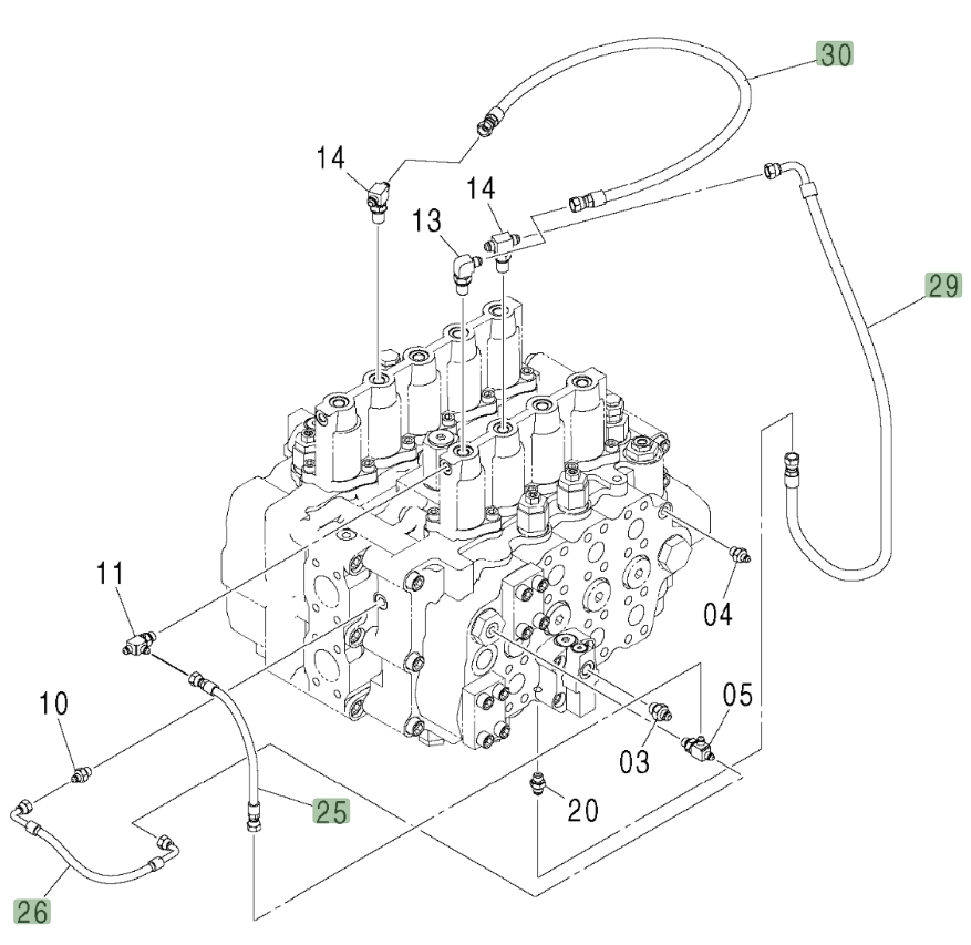 Hitachi ZX450LC installation diagram showing hydraulic hose 4449633 at Pipe No. 26