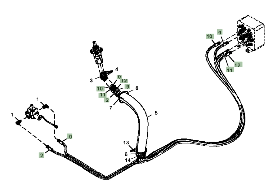 Hitachi ZX245USLC-5N installation diagram showing hydraulic hose 4446847 at Pipe No. 0