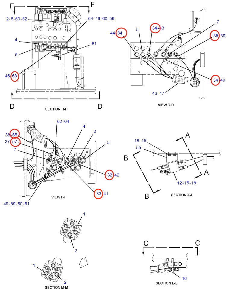 Caterpillar CAT®315C installation diagram showing hydraulic hose 102-1026 at Pipe No. 32