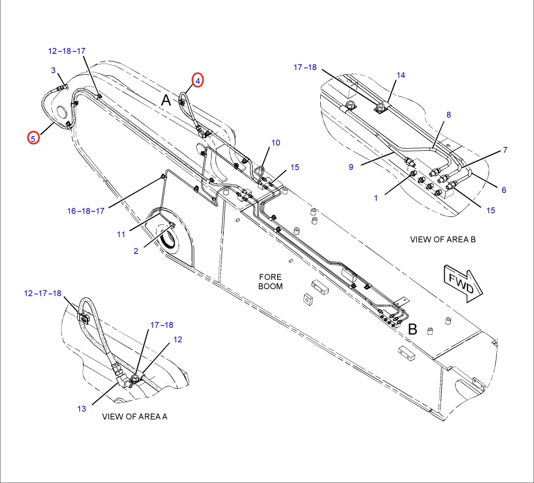 Caterpillar CAT®316F installation diagram showing hydraulic hose 7Y-2920 at Pipe No. 4