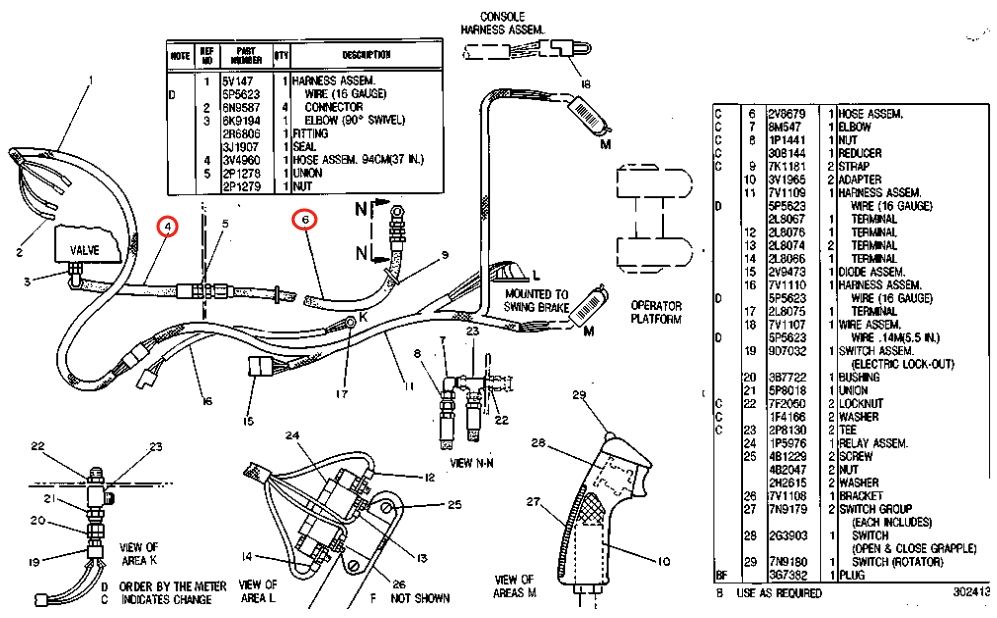 Caterpillar CAT®235 installation diagram showing hydraulic hose 2V-8679 at Pipe No. 6