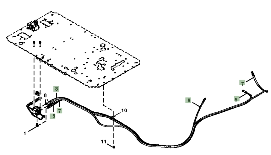 Hitachi ZX350LC-5A installation diagram showing hydraulic hose 4710123 at Pipe No. 7