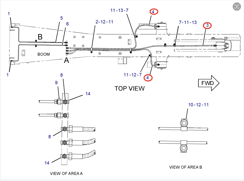 Caterpillar CAT®315F LCR installation diagram showing hydraulic hose 315-0921 at Pipe No. 3