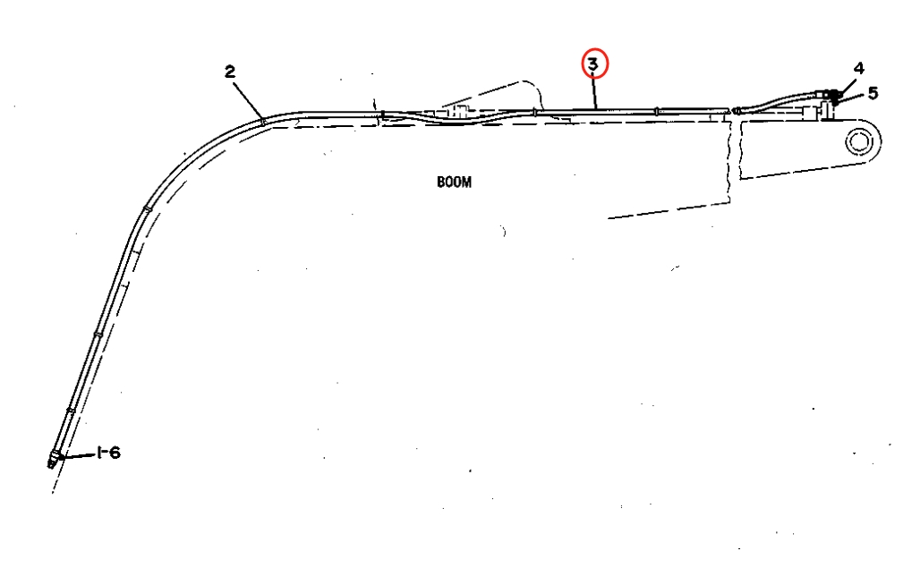 Caterpillar CAT®215C installation diagram showing hydraulic hose 5C-5135 at Pipe No. 3