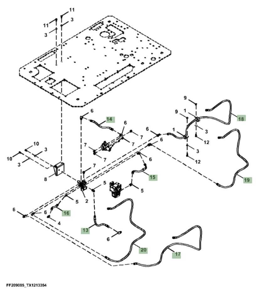 Hitachi ZX260FLC-FE-6N installation diagram showing hydraulic hose 4707581 at Pipe No. 17