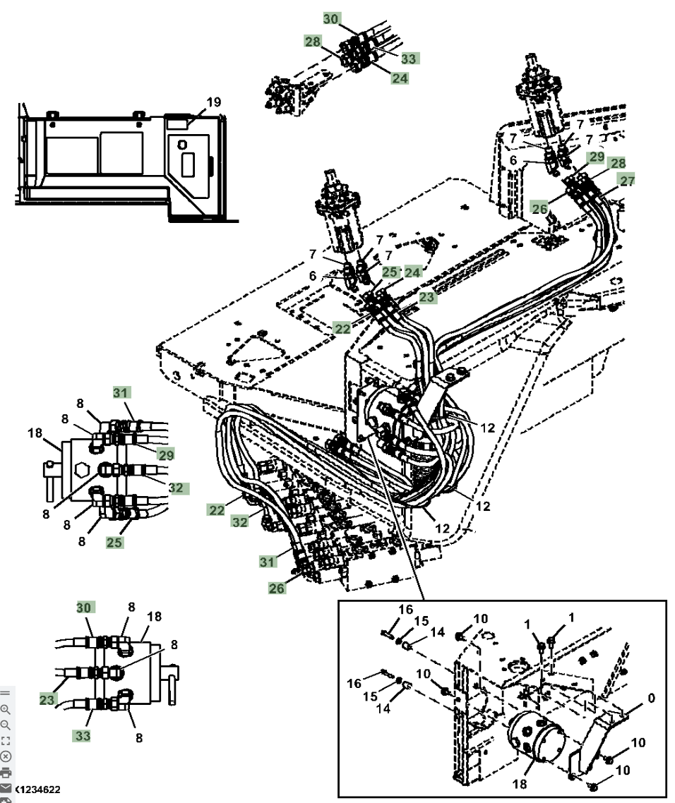 Hitachi ZX30U-5N installation diagram showing hydraulic hose 4269802 at Pipe No. 27