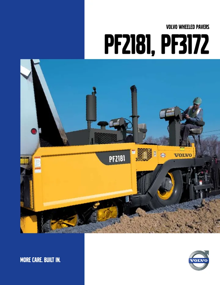 Volvo PF3172 machine manual cover: Volvo PF3172 Product brochure