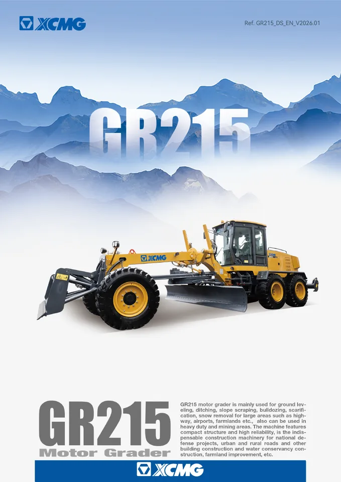 XCMG GR215 machine manual cover: xcmg-gr215-be3b76a618-official-literature