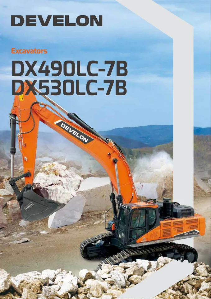 Doosan DX490LC-7B · DX530LC-7B machine manual cover