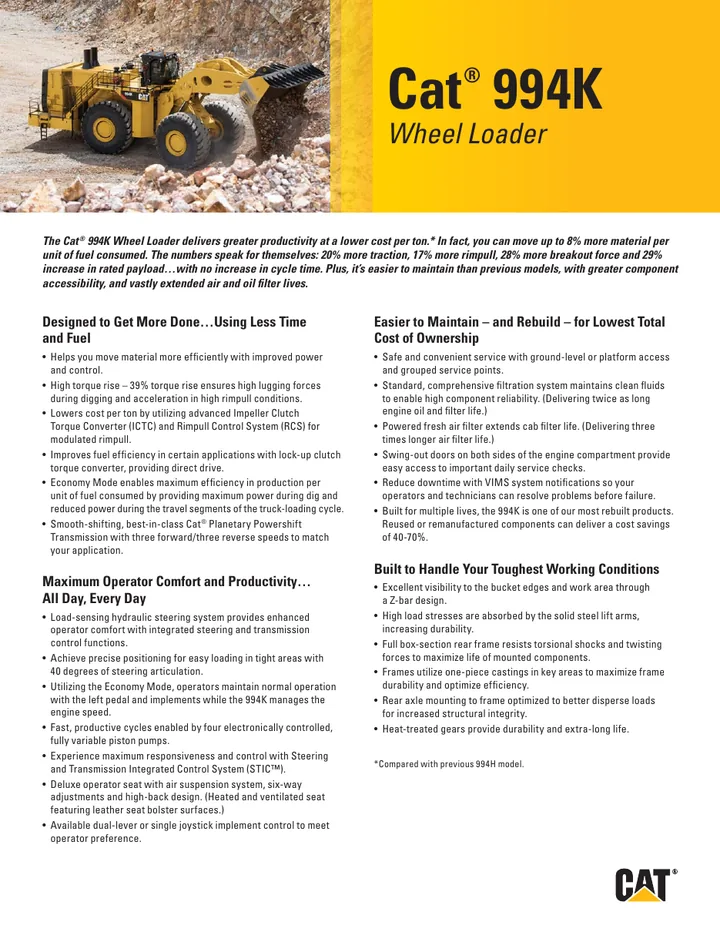 Caterpillar CAT®994K machine manual cover: caterpillar-994k-key-features-cm20200218-54a9c-d56fd