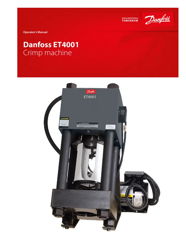 Danfoss ET4001 machine manual cover