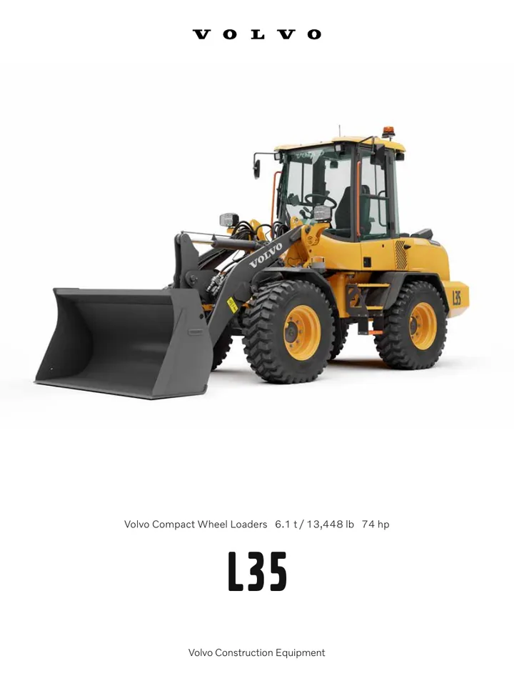 Volvo L35 machine manual cover: Volvo L35 Product brochure