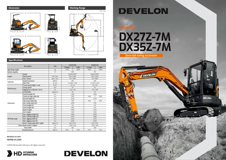 Doosan DX27Z-7M · DX35Z-7M machine manual cover