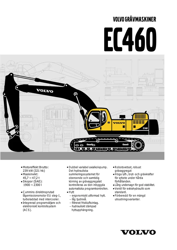Volvo EC460 machine manual cover: Volvo EC460 Archived product document