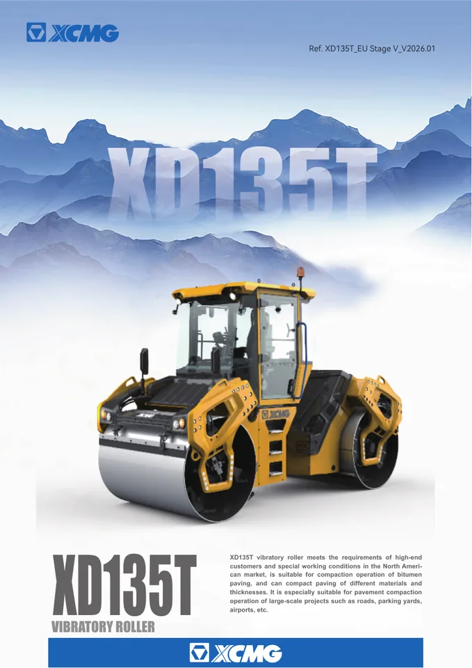 XCMG XD135T machine manual cover: xcmg-xd135t-05bee57f6f-official-literature