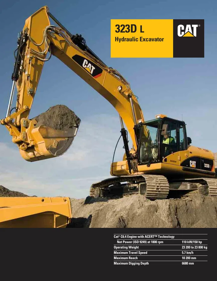 Caterpillar CAT®323D L machine manual cover