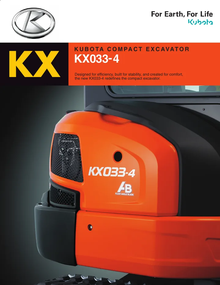 Kubota KX033-4 设备手册外胶层