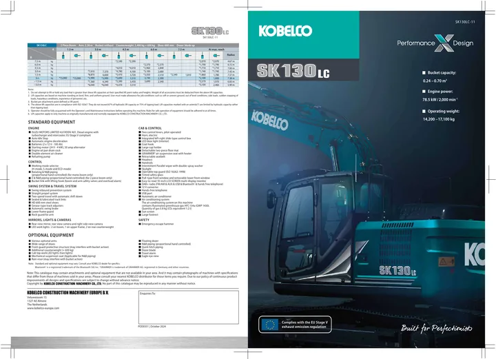 Kobelco SK130LC machine manual cover: Kobelco SK130LC Product brochure