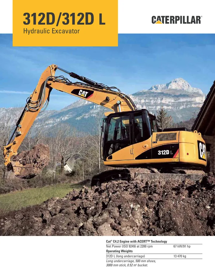 Caterpillar CAT®312D L machine manual cover