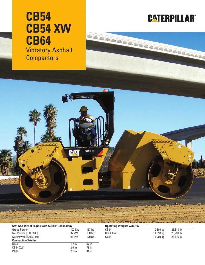 Caterpillar CAT®CB-54 / CAT®CB-64 machine manual cover