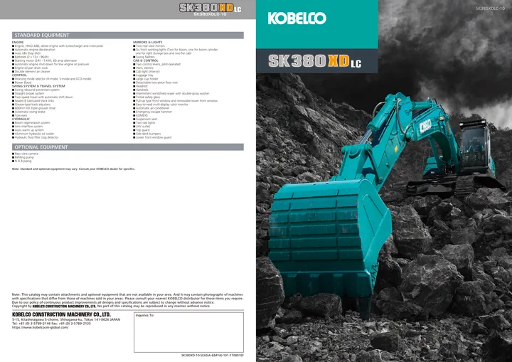 Kobelco SK380XDLC-10 machine manual cover: sk380xdlc-10-seasia-e-b10e5e6f38