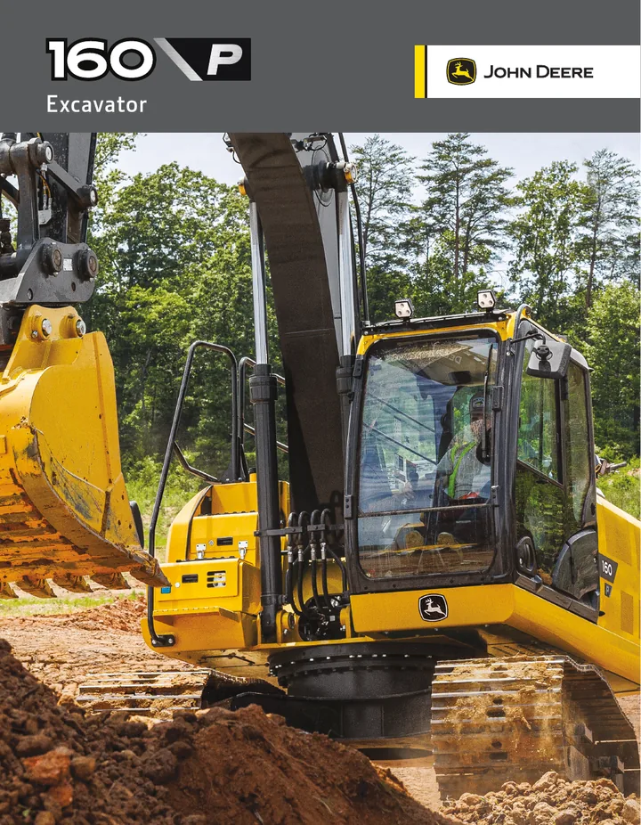 John Deere 160P machine manual cover: john-deere-160p-89e39ea2cd-official-brochure