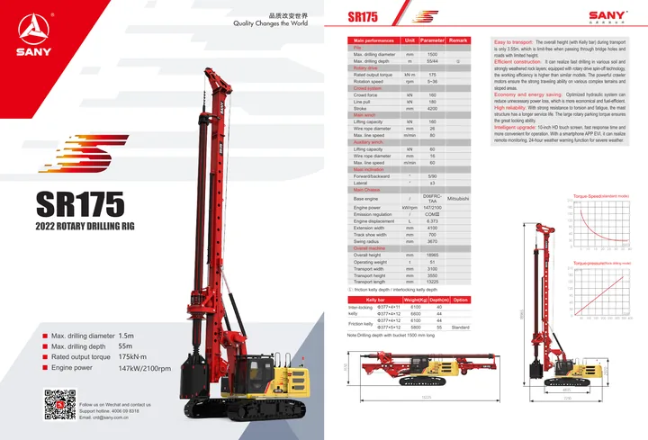 SANY SR175S machine manual cover: sany-sr175s-17424612a4-product-brochure