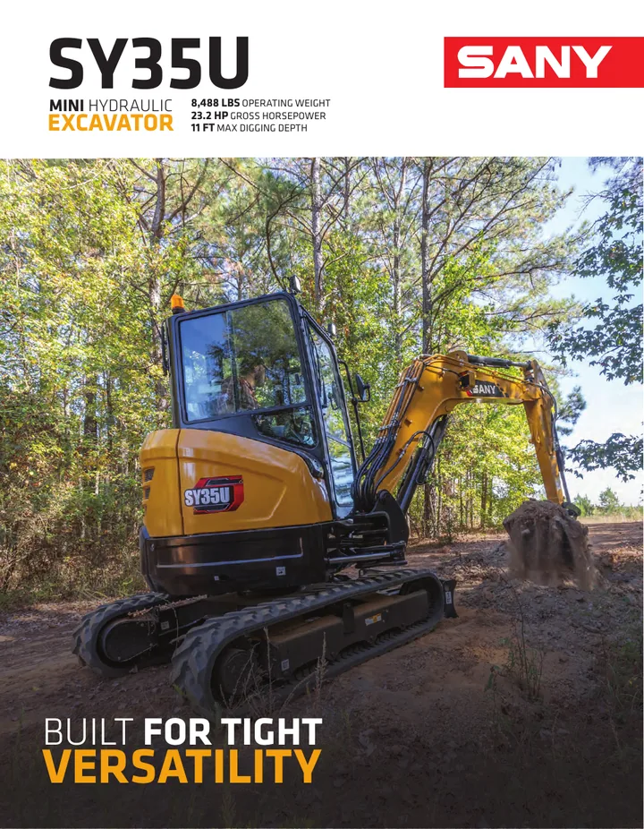 SANY SY35U machine manual cover: SANY SY35U Product brochure
