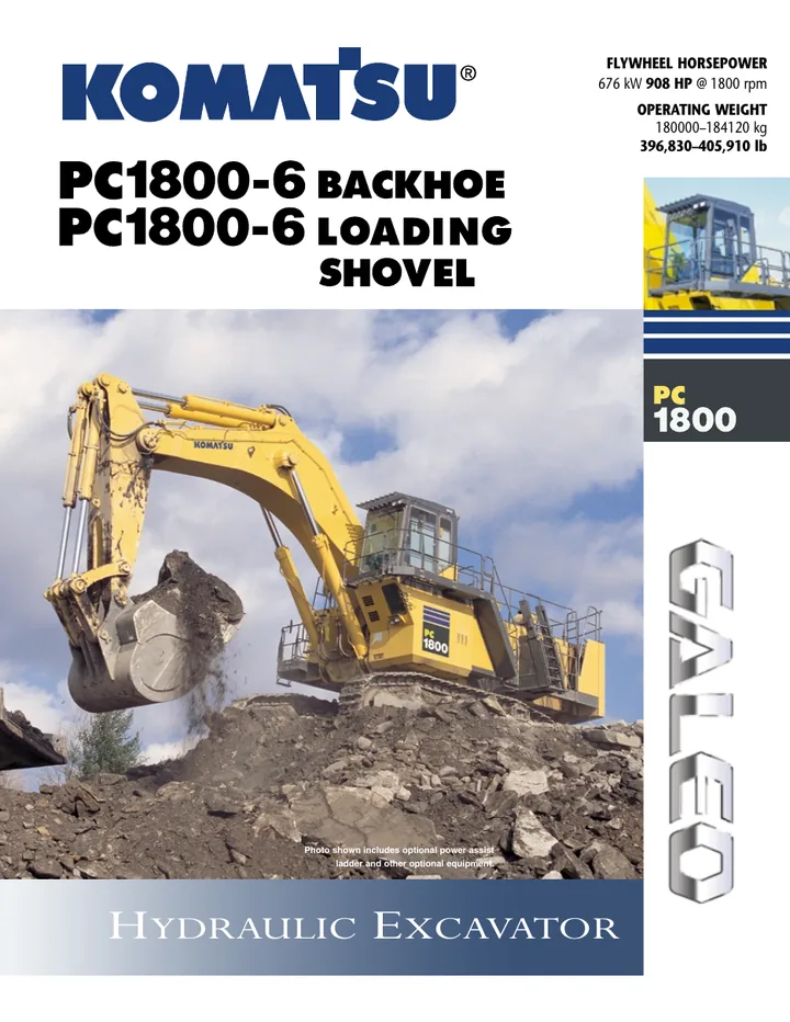 Komatsu PC1800-6 machine manual cover: komatsu-pc1800-6-78a756544973-product-brochure