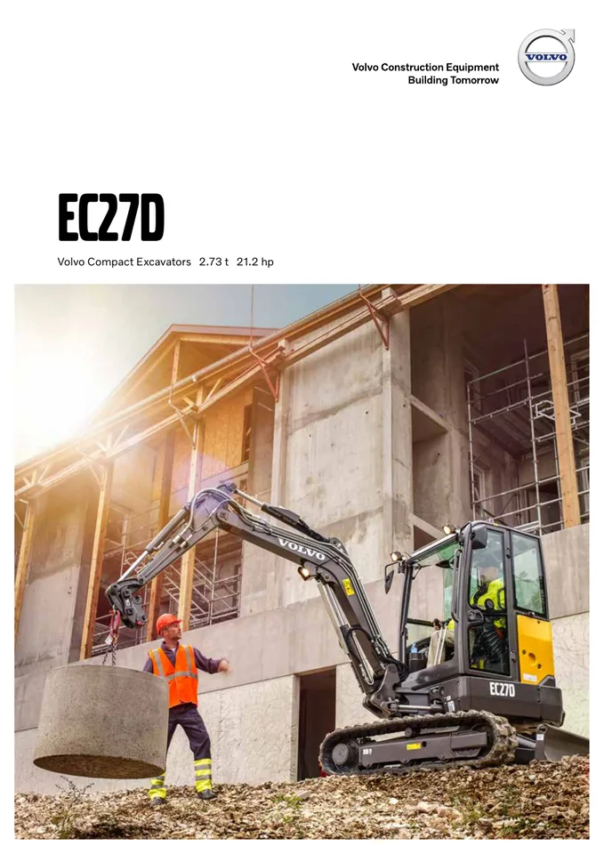 Volvo EC27D machine manual cover: Volvo EC27D Product brochure