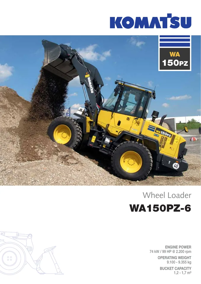 Komatsu WA150PZ-6 machine manual cover: komatsu-wa150pz-6-2a52743acdb3-product-brochure