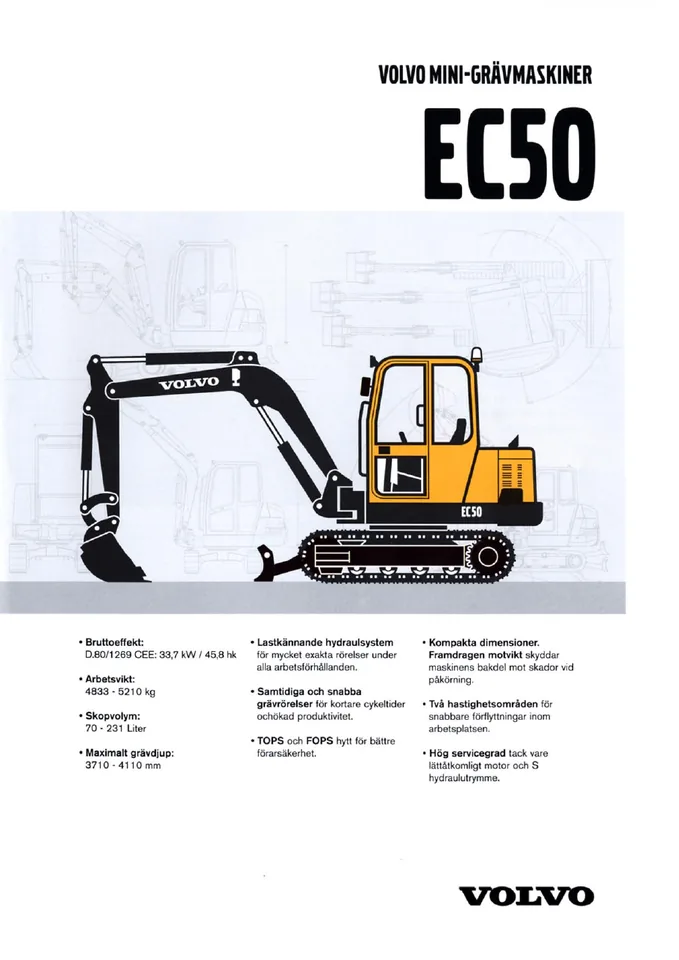 Volvo EC50 machine manual cover: Volvo EC50 Archived product document