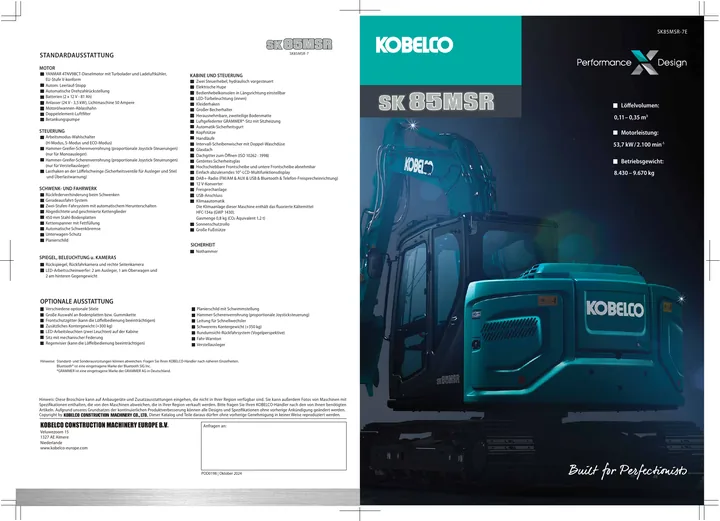 Kobelco SK85MSR-7E 设备手册外胶层