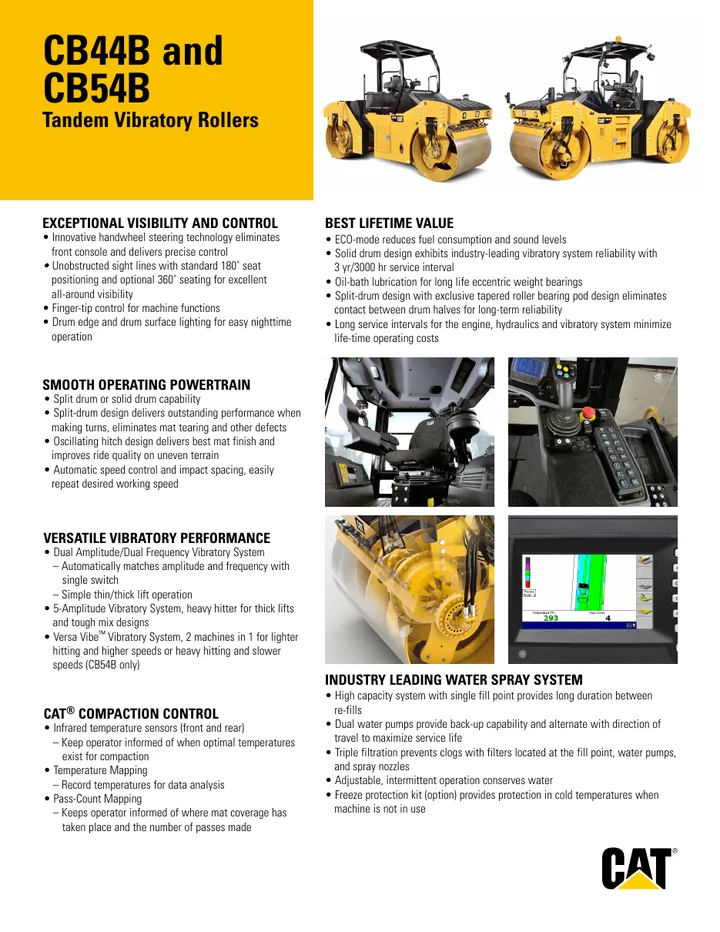 Caterpillar CAT®CB-44B / CAT®CB-54B machine manual cover