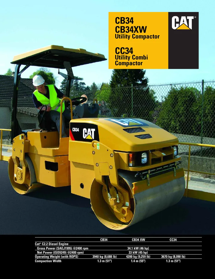 Caterpillar CAT®CB-34 / CAT®CB-34 XW / CAT®CC-34 machine manual cover