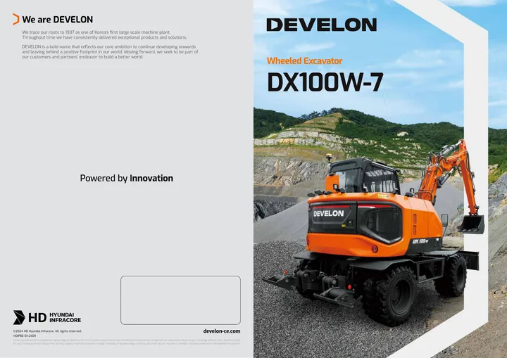 Doosan DX100W-7 machine manual cover